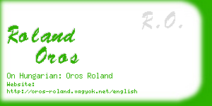 roland oros business card